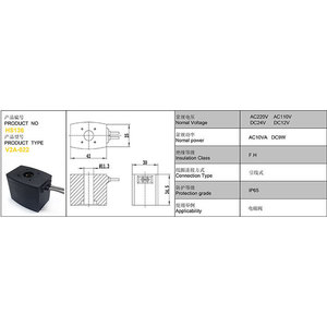 ขดลวดโซลินอยด์วาล์วทองแดงแบบตรงรุ่น V2A 022 พร้อมเกลียวในสำหรับขับเคลื่อนด้วยแม่เหล็กไฟฟ้า - Product Image 2