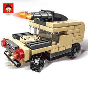 Blocs de construction en plastique briques d'intelligence petit ensemble police blindé réservoir blindé en plastique mini bloc de construction jouets pour enfants - Product Image 3