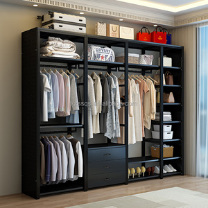 [Version haute] Porte-vêtements en métal, étagère de rangement ouverte, étagère assemblée, étagère sur pied, armoire - Product Image 3