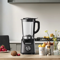 Mélangeur électrique avec bouton de contrôle, centrifugeuse portable, pot en verre de 1,5 L avec smoothie, broyage de glace, fonction impulsion
