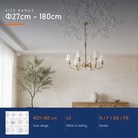 Moulure de plafond en PU sculptée, style français de luxe léger, ensemble de roses de plafond, panneau central de plafond, 27-180 cm, couleur personnalisée, OEM
