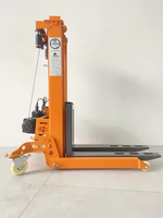 Chariot élévateur portable d'usine, petite taille, hauteur de levage 1,2/1,6 m, capacité de charge 300 kg, pneus en polyuréthane, électrique, détachable