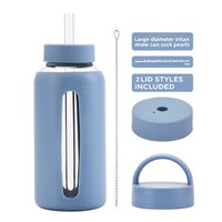 Bouteille portable d'extérieur Helen en verre borosilicate haute résistance, anti-fuite, grande capacité, avec poignée et couvercle, 800 ml, compatible lave-vaisselle et micro-ondes, sans BPA