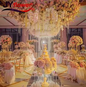 JY, nuevo estilo, <span class=keywords><strong>torre</strong></span> para pastel, cuerno artificial, corredor, flores, centros de mesa, soporte, arco de flores para boda, 2017 - Product Image 1