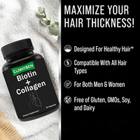 Capsules de biotine de marque privée avec extrait de plante de collagène et de kératine pour une peau et des cheveux sains
