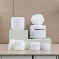 Pot en plastique PP blanc à double paroi haute capacité 100g/200g pour crème de gommage au beurre corporel et crème pour les yeux à usage industriel dans les cosmétiques