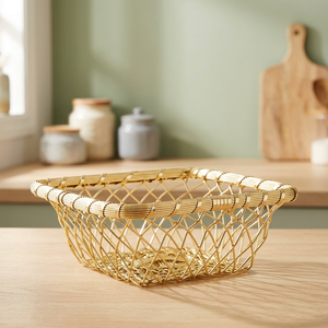 Handcrafted Square <b>Woven</b> <b>Basket</b> Natural Storage Solution for Organizing Home Office and More - Product Image 1