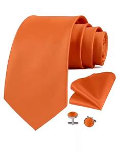 MHK104 Ensemble de boutons de manchette décontractés, écologiques, unis, de couleur unie, tissés pour hommes, bleu foncé, imperméables, en polyester, avec poche carrée - Product Image 3