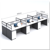 Cloison de bureau mobile insonorisée en verre trempé avec cadre en aluminium moderne, poste de travail pour bureau à domicile, école, personnalisable