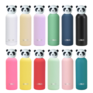 Cao su mềm cảm ứng chai số lượng lớn mua giá thép không gỉ 304 cách nhiệt chân không Flask tùy chỉnh in ấn chai nước với nắp động vật - Product Image 3