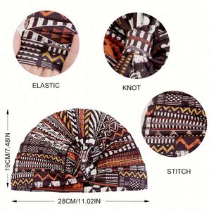 En gros, Foulards de tête multifonctionnels d'extérieur pour femmes, imprimés à motifs, en polyester élastique, styles turban torsadé, bonnet et foulard - Product Image 4