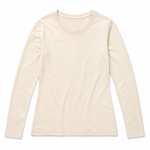 เสื้อยืดแขนยาวผู้หญิง คอกลม สีพื้น ทรงปกติ ผ้าฝ้ายเจอร์ซีย์ 100% สวมใส่สบายทุกฤดู ระบายอากาศได้ดี - Product Image 1