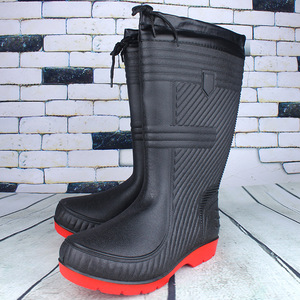 รองเท้าบูทกันฝนผ้าฝ้ายทรงสูงสำหรับผู้ชาย สีดำ แบบสวม หนาพิเศษ สำหรับทำงาน กันน้ำ อุ่นในฤดูหนาว ไซส์ใหญ่พิเศษ 48 - Product Image 3