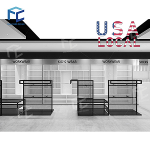 Wholesale Metal Clothing Display Racks Wall Wired Shop <b>Shelves</b> for Garment Store - Product Image 2