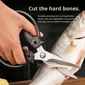 กรรไกรอเนกประสงค์สแตนเลสทนทาน - เหมาะสำหรับสำนักงาน งานฝีมือ งานปัก และการตัดกระดูกไก่ - Product Image 2