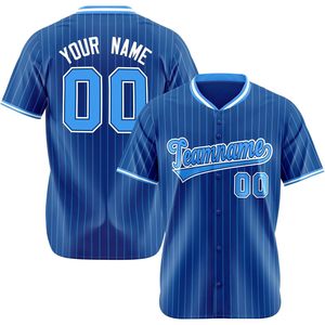 Camiseta de béisbol personalizada con rayas, unisex, para adultos, nombre y número personalizados, cuello de béisbol transpirable, nombre del equipo 00 - Product Image 1