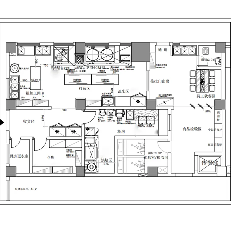 Moderne gewerbliche Küche Design Restaurant Küchenzubehör Kochstation