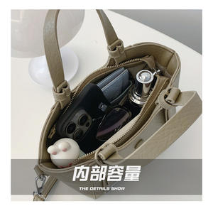 Sac fourre-tout et bandoulière en cuir PU de haute qualité pour femme avec fermeture éclair, imperméable et grande capacité - Product Image 4