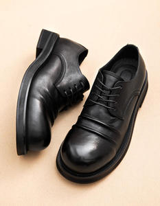 รองเท้าหนังผู้ชายคุณภาพสูงแบบใหม่ งานแฮนด์เมด ดีไซน์หัวมน รองเท้าทางการสไตล์เรโทรสีดำ รองเท้าหนังผู้ชายแบบทางการและรองเท้าอ็อกซ์ฟอร์ด - Product Image 6