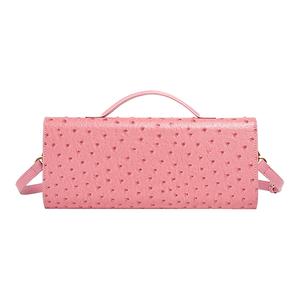 Pochette pour femme en similicuir grain d'autruche, élégante et polyvalente, avec rabat, pour soirée, rendez-vous, bureau et voyage - Product Image 5