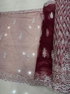 Tela de Red Importada de Lujo de Diseñador de Moda con Cuentas Hechas a Mano Transpirables para Lehengas de Novia, Saris, Vestidos de Gala y Vestidos de Alta Costura - Product Image 4