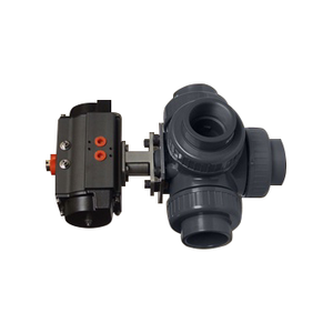 PVC Plastic Pneumatic Actuator Ball Valves NPT Connection ISO5211 Mounting Pad Actuator Base DN50 - Product Image 3