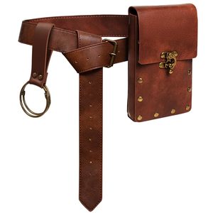 Pochette vintage en similicuir avec boucle de fermeture classique, détails rivetés et sangle réglable pour les passionnés de style rétro - Product Image 1