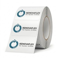Étiquettes autocollantes promotionnelles amovibles en PET transparent et imperméable pour supermarchés, expositions, produits d'essai et promotions saisonnières - Sans résidus