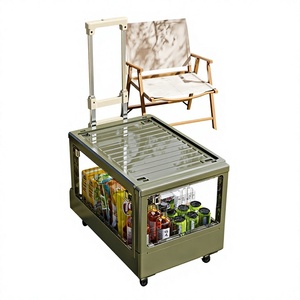 Strictly Selected Outdoor <b>Camping</b> Small Trolley Folding <b>Storage</b> <b>Box</b> Portable Stair Climbing Wheels Picnic Supplies Grocery - Product Image 1