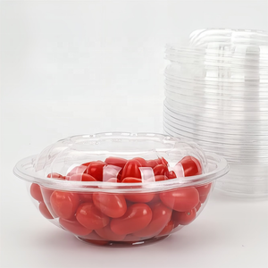Hot Selling 24OZ Disposable Rose Bowl Plastic Salad Bowls To Go with Airtight Lids