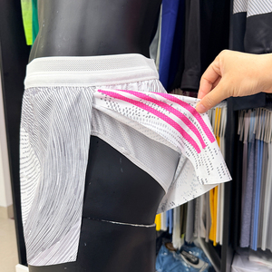 Pantaloncini Sportivi da Atletica Leggera ad Asciugatura Rapida con Nastro Adesivo; Pantaloncini da Corsa Traspiranti con Fodera Interna per Maratone, Tinta Unita - Product Image 2
