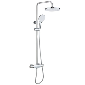 Dual <b>Speed</b> Shower Set Round Chrome Plated Wall Mounted Rain Sprayer Pressurization Hotel Apartment Use - Product Image 2