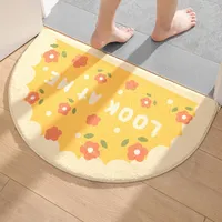 Tapis de salle de bain semi-circulaire de luxe, extra doux et absorbant, en polyester écologique imprimé, antidérapant, tapis de bain moelleux et pelucheux