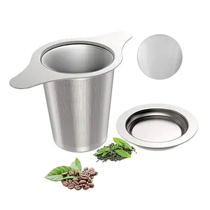 Coador de folha solta reutilizável por atacado, filtro de chá reutilizável de aço inoxidável para folhas de chá