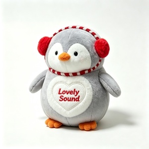 Peluche de pingüino personalizado, peluche de pingüino gris, juguete de pingüino de invierno, peluche de pingüino con corazón - Product Image 1