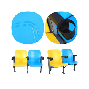 Silla de plástico HDPE para montaje en el suelo, asiento fijo con portavasos, CS-V1-GLS - Product Image 4