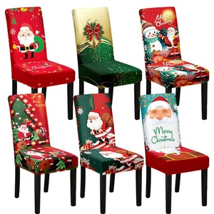 Digital Printed <b>Stretch</b> Chair Slipcover Christmas Dining Chair Cover and <b>Seat</b> Protector for Kitchen for Dining Room - Product Image 1