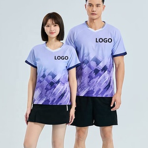 Personnalisez votre équipe Maillot de badminton respirant Rouge Tennis de Table Volleyball <span class=keywords><strong>Uniforme</strong></span> National Badminton Shirt pour Hommes Femmes Enfants - Product Image 3
