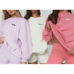 2024 abbigliamento da donna jogger jogger maglione da palestra felpe con cappuccio in cotone biologico da donna felpa ricamata su misura girocollo da donna