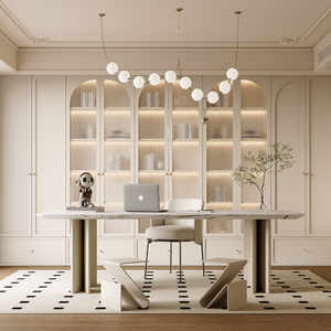 <span class=keywords><strong>Bibliothèque</strong></span> en bois de style anglais rétro avec étagère d'impression arquée et lumière chaude crée une atmosphère de <span class=keywords><strong>bibliothèque</strong></span> élégante - Product Image 5