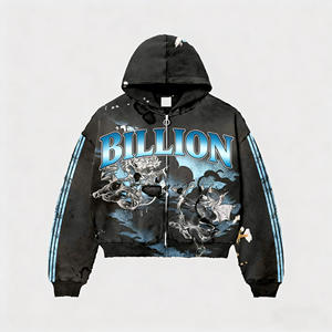 कस्टम स्ट्रीटवियर कपड़े निर्माता क्रॉप्ड विंटेज पत्थर एसिड धोया ग्राफिक dtg प्रिंट ड्रॉप कंधे हुडी - Product Image 5