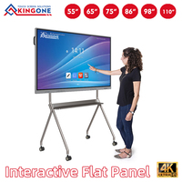 Tableau blanc interactif Ultra HD 65 pouces, écran tactile, tableau intelligent, panneau LCD avec projection sans fil pour l'éducation en classe