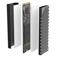 Алюминиевый кулер для SSD M.2 2280 с ЧПУ-обработкой и силиконовой термопрокладкой для ПК/PS5 (серый, производство Китай)