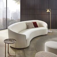 Novedoso Sofá Curvo en Forma de Media Luna Juego de Muebles de Lujo Moderno de Terciopelo para Sala de Estar