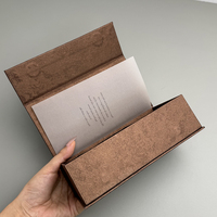 Boîte magnétique rigide en papier texturé de luxe, personnalisée avec logo en feuille d'or, pour emballage de parfum et cosmétiques, avec insert en mousse