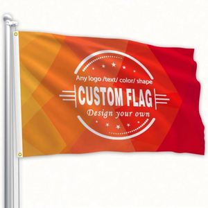 Factory Wholesale 100% Polyester Good Quality Orange Custom <b>Flags</b>, Banners for Indoor Outdoor Use - Product Image 3
