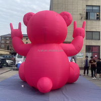 Ours rose gonflable personnalisé en forme d'animal de dessin animé avec lunettes de soleil pour la promotion publicitaire, les activités thématiques personnalisées, les fêtes