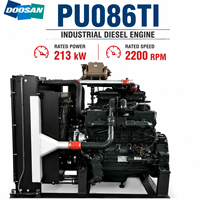 Moteur diesel Hyundai Doosan série PU, modèle PU086TI, 213 kW, 290 ch, 2200 tr/min, turbo, pour pompe à incendie, générateur, pompe à eau