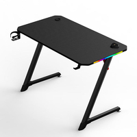 Mesa de juegos RGB LED en forma de Z, escritorio de ordenador de estilo moderno para oficina en casa, Gamer de Metal, PC, estación de trabajo, mesa de oficina de estilo de carreras