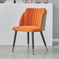 Chaise de salle à manger rembourrée en tissu velours, style nordique moderne, luxe léger, dossier rembourré, écologique, ergonomique, pour la maison et l'hôtel, vente en gros